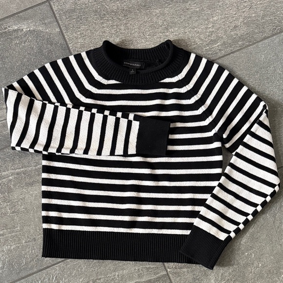 Michael Kors Other - Michael Kors Black & White Striped Crewneck Sweater